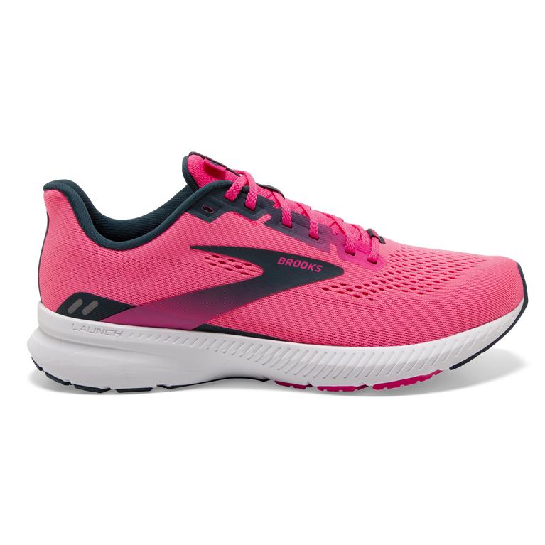 Brooks LAUNCH 8 Light Cushion Road Running Shoes Womens Sale - Pink/Raspberry/Navy (EQV820961)